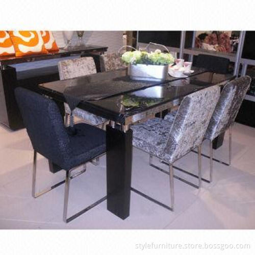 Dining table with marble top and MDF frame